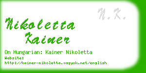 nikoletta kainer business card